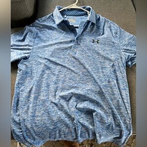 Under armour blue heather golf shirt